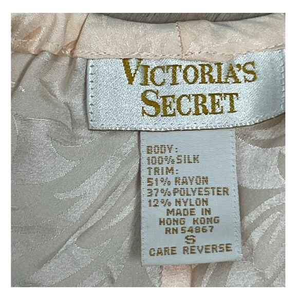 Vintage Victorias Secret Gold Label Silk Sleep Shorts Size Small Lace Coquette - Picture 3 of 3